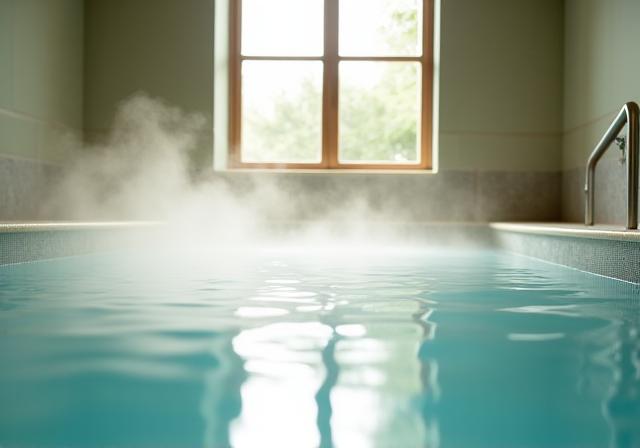 Serene hydrotherapy pool with gentle ripples
