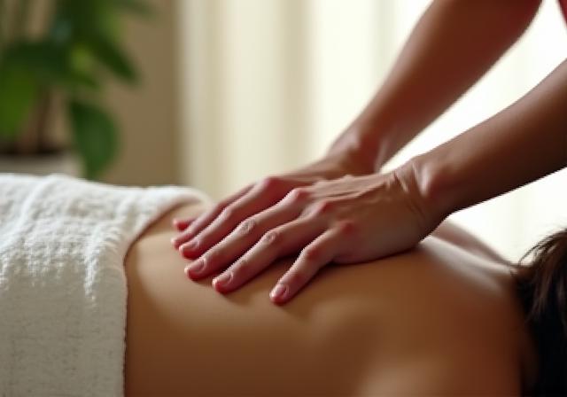 Serene holistic massage session with natural oils