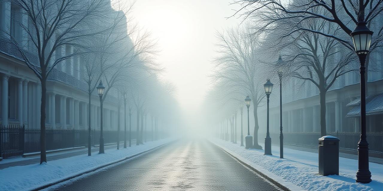 Serene winter morning in London with soft morning light